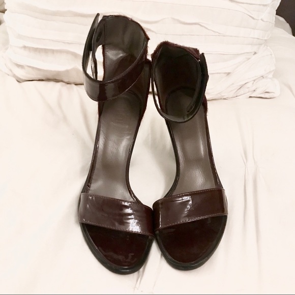 Tibi Pony Hair Ankle Strap Patent Heels - Picture 2 of 3